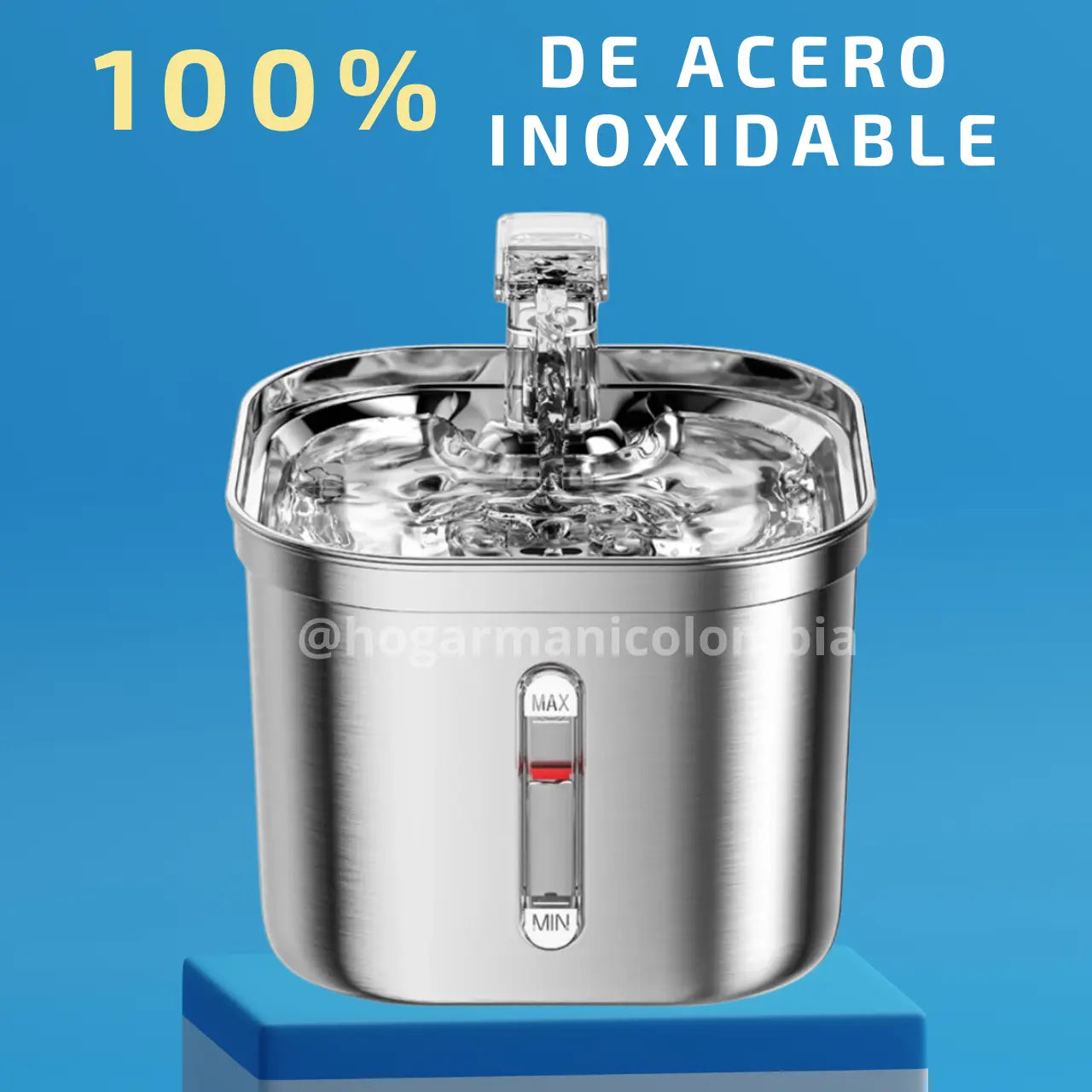Fuente de Agua Premium para Mascotas ll Acero Inoxidable