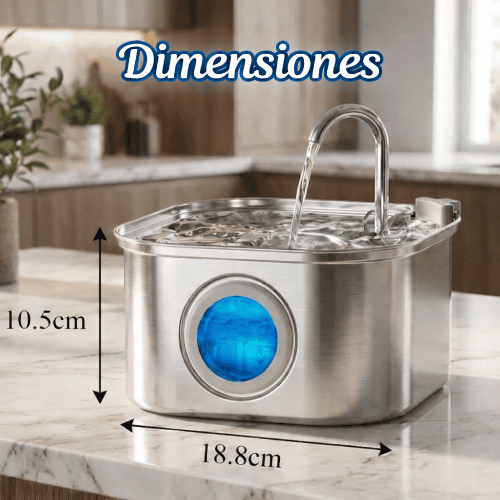 3.2L l Fuente Premium de Acero Inoxidable para Mascotas