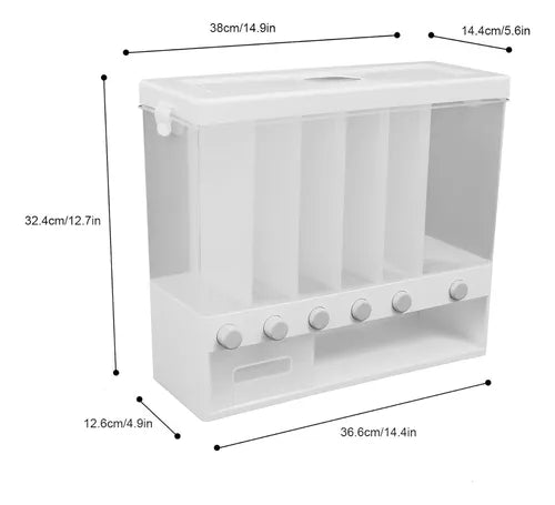 Dispensador de Granos y Frutos Secos 5 Espacios Cocina