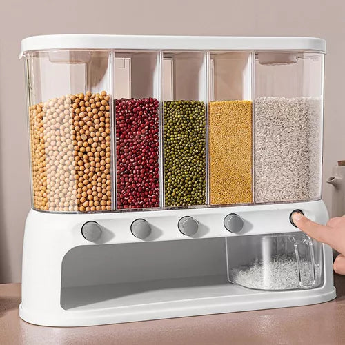Dispensador de Granos y Frutos Secos 5 Espacios Cocina
