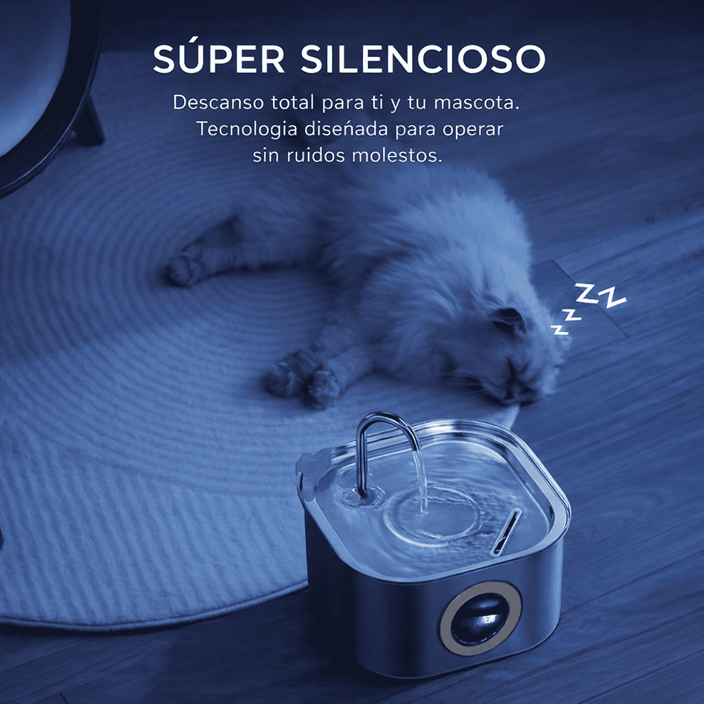 Fuente Premium de Acero Inoxidable para Mascotas - 3.2 Litros