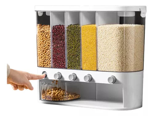 Dispensador de Granos y Frutos Secos 5 Espacios Cocina