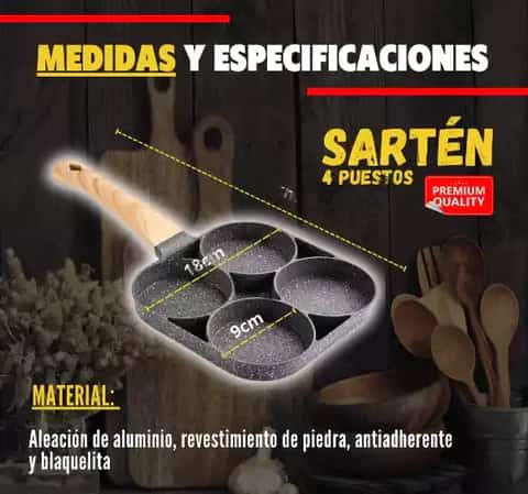 Sarten 4 puestos
