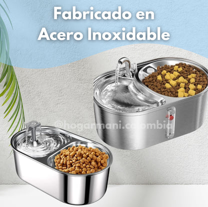 Set Premium 2 en 1: Comedero o Bebedero de Acero Inoxidable!