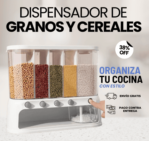 Dispensador de Granos y Frutos Secos 5 Espacios Cocina