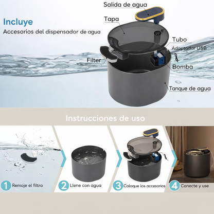 Fuente de Agua para Mascotas - 3 Litros