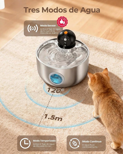 2.6L - Fuente Inteligente con Sensor de Movimiento para mascotas